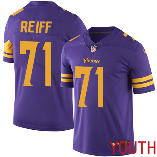 Minnesota Vikings 71 Limited Riley Reiff Purple Nike NFL Youth Jersey Rush Vapor Untouchable